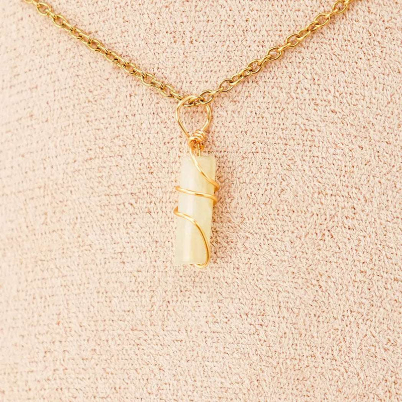 Pendentif | Mini piliers en Jade "Fleurs de prunier"